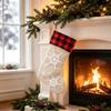 Plaid Christmas Stocking with Embroidery - Children's Gift Bag & Festive Decoration