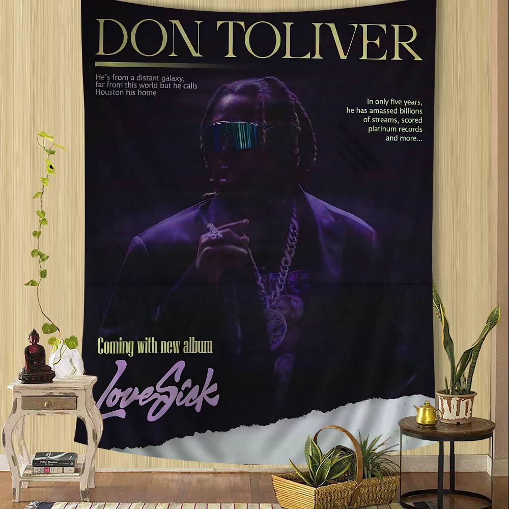 

Rapper DDon TToliverS DIY Wall Tapestry Hippie Flower Wall Carpets Dorm Decor Wall Art Decor 74x94cm(29x37in)