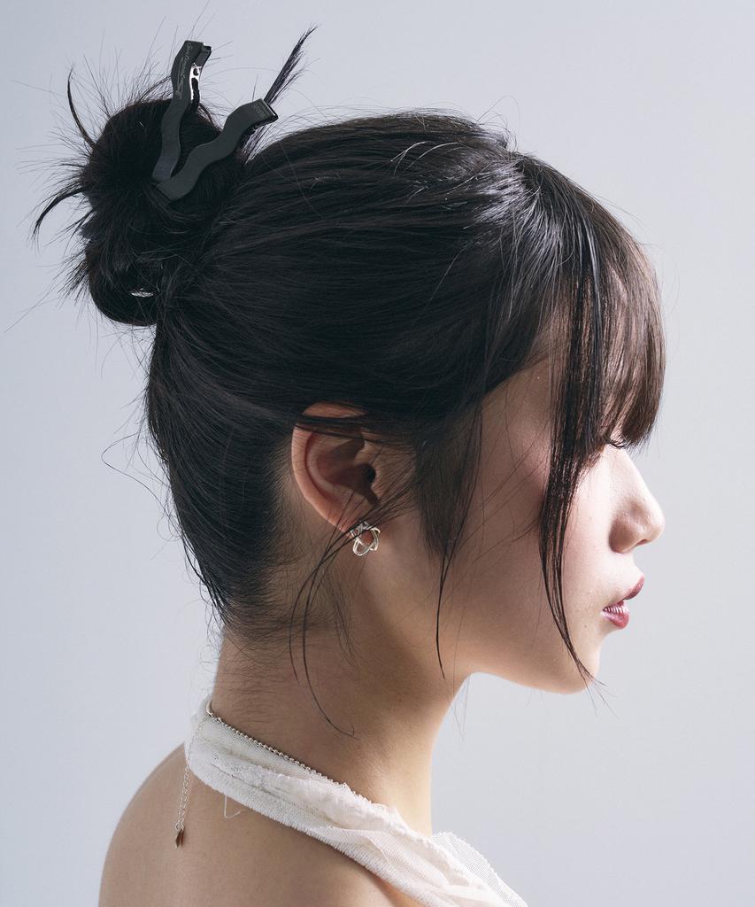Sentiments No.425 [Black] Wave Hair Pin 2Set