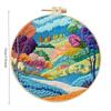 1pc Pastoral Landscape Pattern Embroidery DIY Fabric Craft Kit with Tools