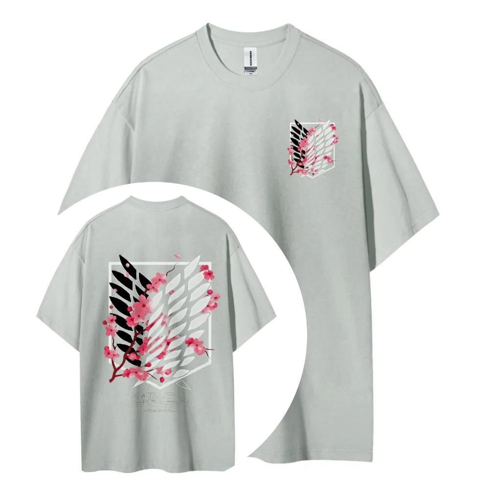 Attack On Titan Cotton Unisex Round Neck Anime TShirt Mens and Womens Summer Fashion High Quality Breathable Street TShirt