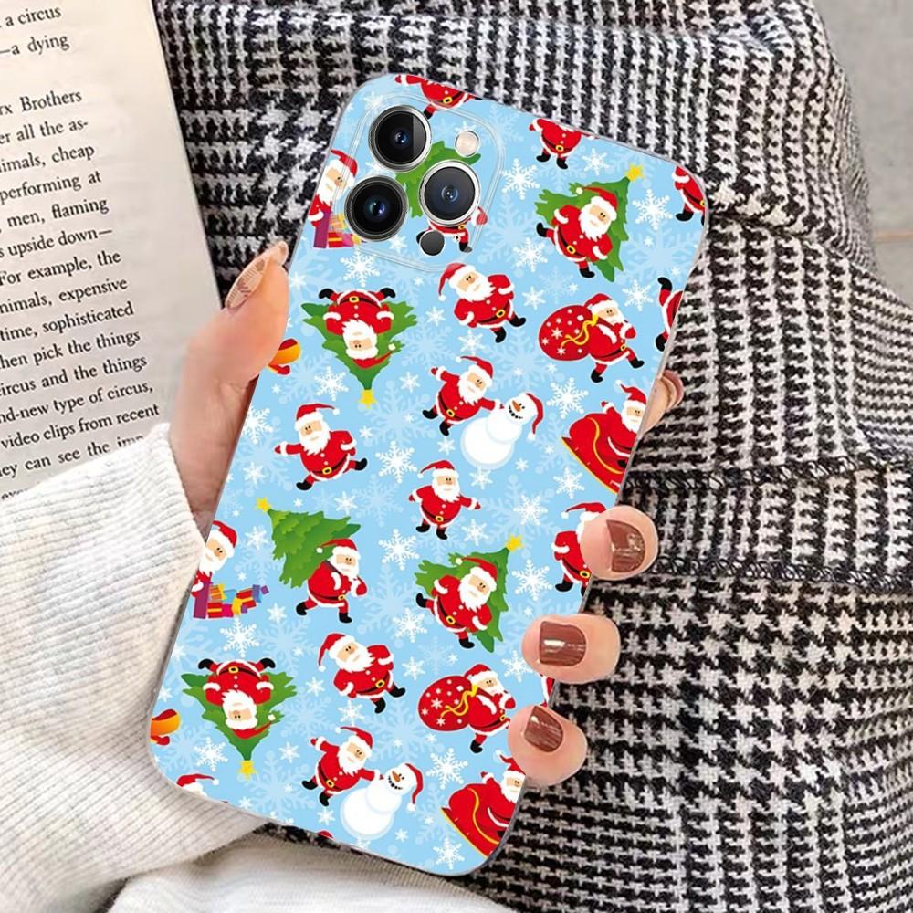 Christmas Cartoon New Year Phone Case For iPhone 15 14 11 12 13 Mini Pro XS Max Cover 6 7 8 Plus X XR SE 2020 Funda Shell