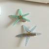 Girl Hairpin Dot Print Starfish Shape Hair Clip Anti-slip Teeth No Damage Hair Pin Summer Ocean Style Versatile Hair Accessory
