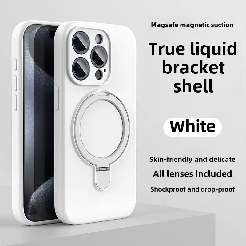 Liquid Silicone Magnetic Ring Holder Case for Magsafe IPhone 16 15 14 13 12 Pro Max Plus 16Pro 15Pro Mag Safe Stand Phone Cover