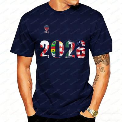 2026 USA Soccer Graphic T-Shirt Men Women North America Nations Flag Tee Outdoors Cotton Short Sleeve Top for Football Fans Gift