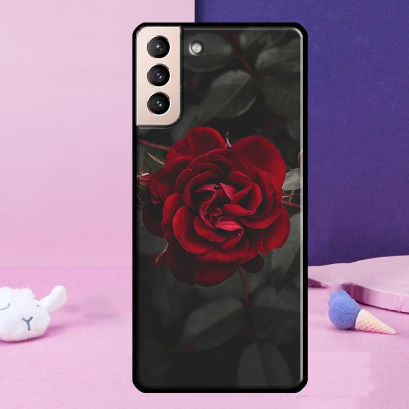 Red Rose Flower Phone Case For Samsung Galaxy S25 Ultra S23 S20 S21 S22 S24 FE S9 S10 Plus S24 Ultra Cover