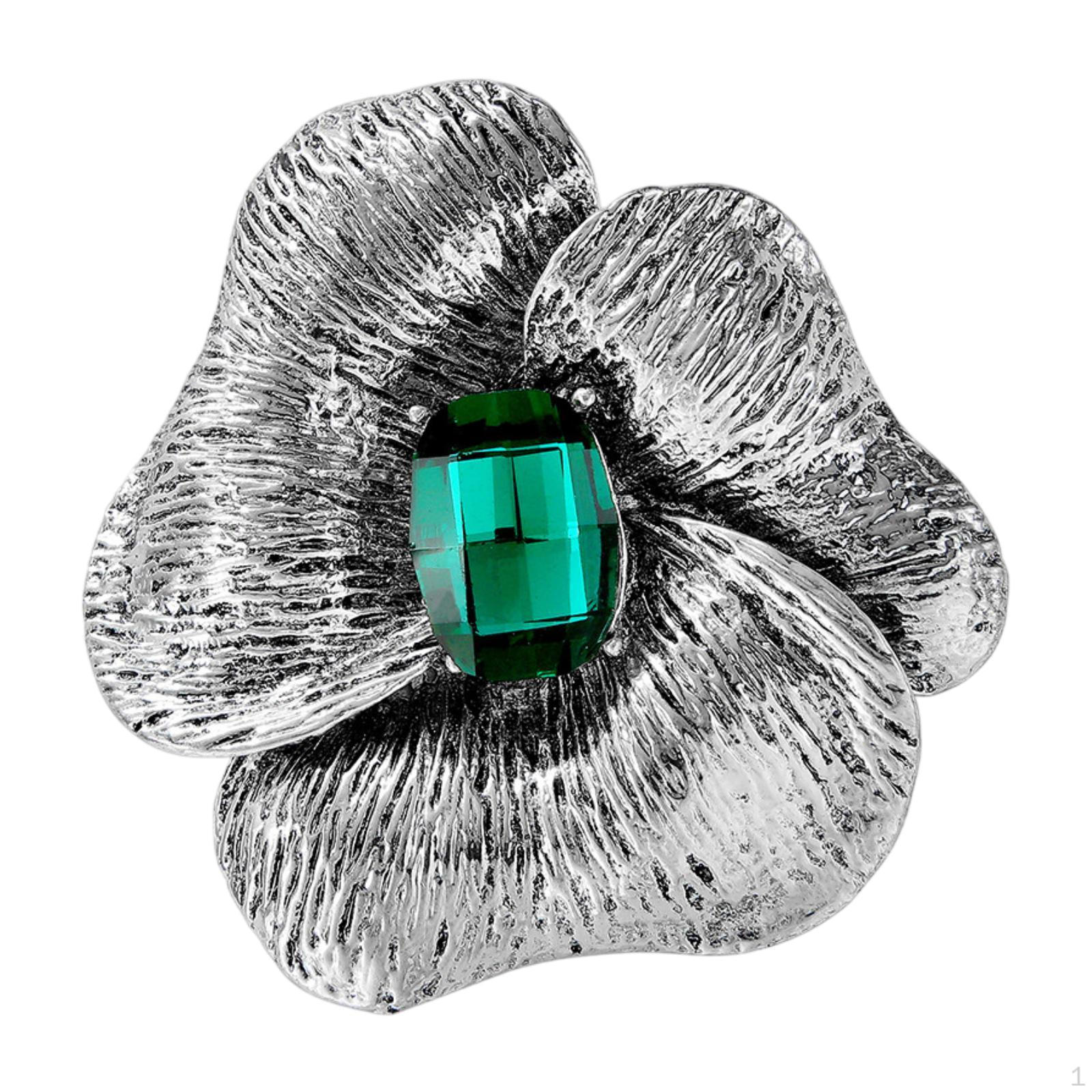 

Цветочная брошь-булавка нагрудник подарок на День святого Валентина для нее ювелирные изделия стразы свитер шаль зелёный