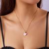 Practical Cherry Flower Necklace Polished Alloy Jewelry Pendant Necklace Perfect for Gifting or Daily Fashion Accessory