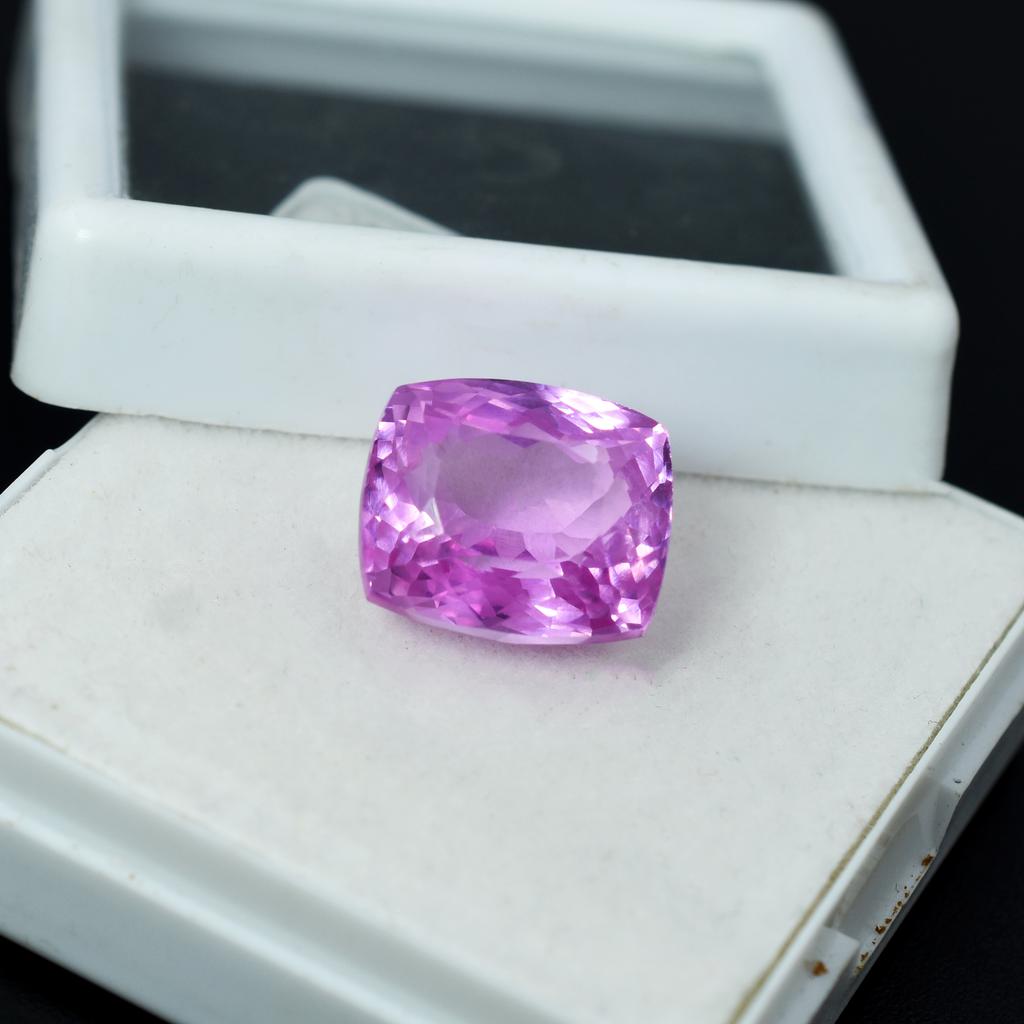 Natural Pink Sapphire 13.8ct Cushion Cut Certified Loose Gemstone