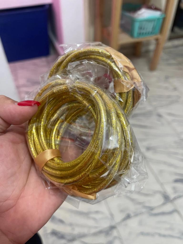 9 Stück/Set Modeschmuck Goldenes Armband Buddhistisches Jonc Armreifen Set für Damen Glitzergefülltes Jelly Silikon Buddha Mädchen Armbänder