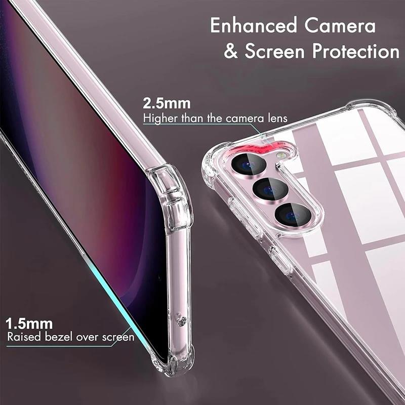 Shockproof Clear Case For Samsung Galaxy S25 S24 S23 S21 FE S22 Plus Ultra Silicone Soft Case For Samsung A56 A36 A54 A34 Cover