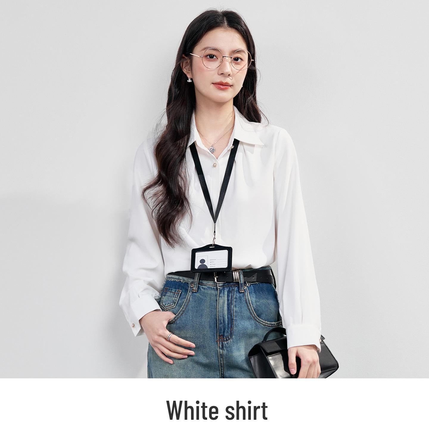 Women s French High-End White Shirt - 2026 Spring/Autumn Professional Formal Wear XXXXL