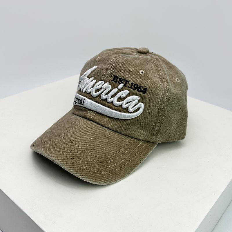 Personal Letter Embroidery Baseball Hats Breathable New Unisex Sunshade American Retro Peaked Caps Distress Versatile Street ins