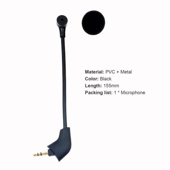 Headphone Microphone Replaceable Detachable Omnidirectional 3.5mm Flexible Gaming Headphone Microphone for Kingston HyperX Cloud /Cloud X/Cloud