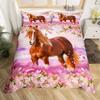 Galloping Horse Bedding Set Horse Duvet Cover Twin Full Queen King Farmhouse Animals Comforter Cover for Kids Girls Teens Room