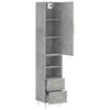Highboard Beton Grau 34,5 x 34 x 180 cm Spanplatte