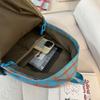 Simple Plaid Nylon Backpack Retro Large Capacity Casual Backpack with Multiple Pockets Suitable for Daily and Student Use