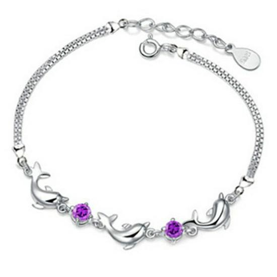 Women's Best Friend Dolphin Bracelet - Geometric Patchwork, European & American Style, High-End Simple Design