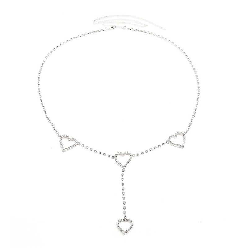 Delicate Rhinestone Dangle Waist Chain Alloy Shinning Body Chains Summer Body Jewelry Accessories for Women and Girls