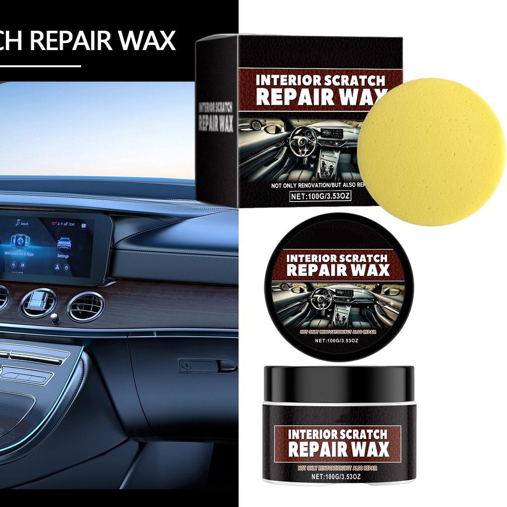 Car Dashboard Restorer 100g/3.53oz Scratch Repair Paste Universal Car Interior Scratch Remover with Sponge Polishing Wax