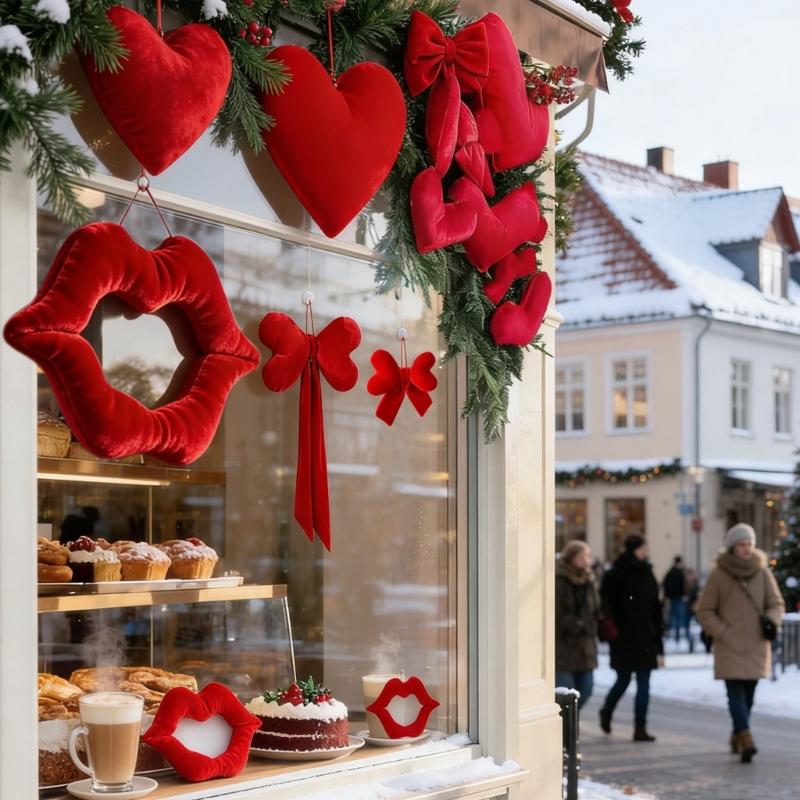 Valentine's Day Heart Decoration Soft Stuffed Heart Pendant For Wedding Proposals Engagement Anniversary Celebration