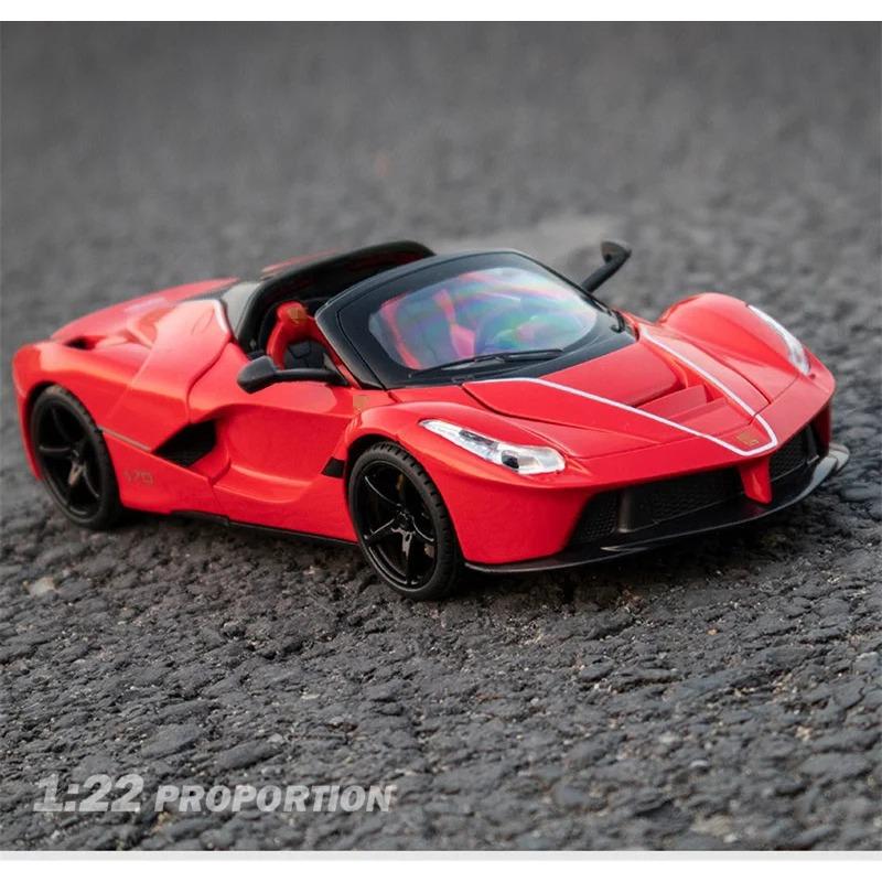 1/24 Laferrari Alloy Open Sports Car Model Diecasts & Toy Vehicles Metal Car Model Simulation Sound and Light Kids Gift
