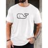 Europäische Größen Herren Sommer Lässiges Kurzarm-T-Shirt mit Wal-Grafik
