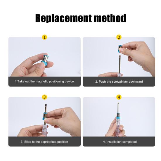 Tête de tournevis Anneau magnétique Tournevis universel Embouts de puissance Anneau magnétiseur Acier inoxydable robuste Porte-vis magnétiques Outils