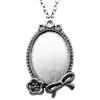 45cm Or 70cm Long Chain Necklace Oval Glass Cabochon Base Setting Tray Minimalist Jewelry Components QN054