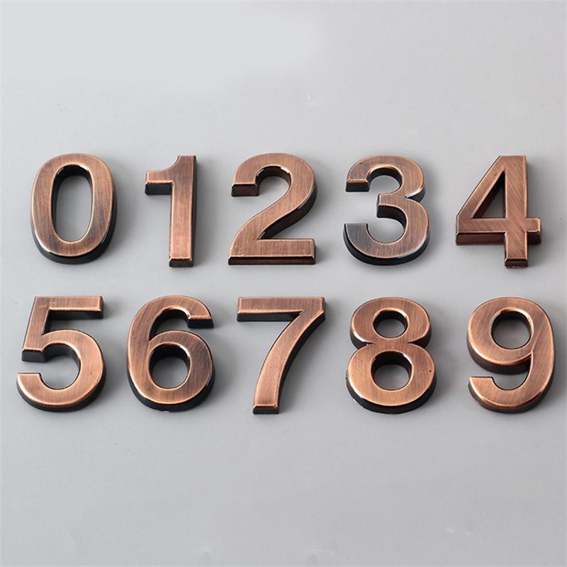 Spot Supply Numbering Digital 5cm Bronze Stereo Word Door Head Hotel House Digital Label