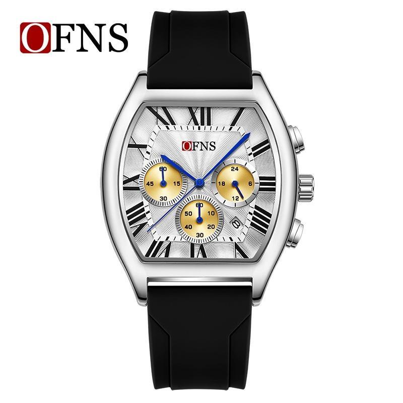 Man Wristwatch Fashion Luxury Waterproof Silicone Strap Quartz Men's Watches Sports Auto Date Chronograph Simple Clocks