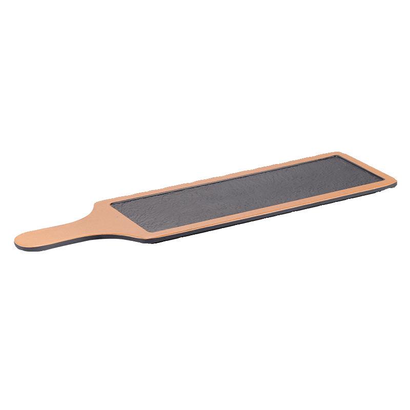 Creative Melamine Plate with Handle - Japanese Imitation Porcelain for Pizza, Steak, and Barbecue