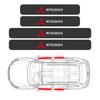 4PCS Car Door Sill Scuff Plate Decor Carbon Fiber Stickers For Mitsubishi X Colt Outlander Pajero Lancer Eclipse Cross Ralliart