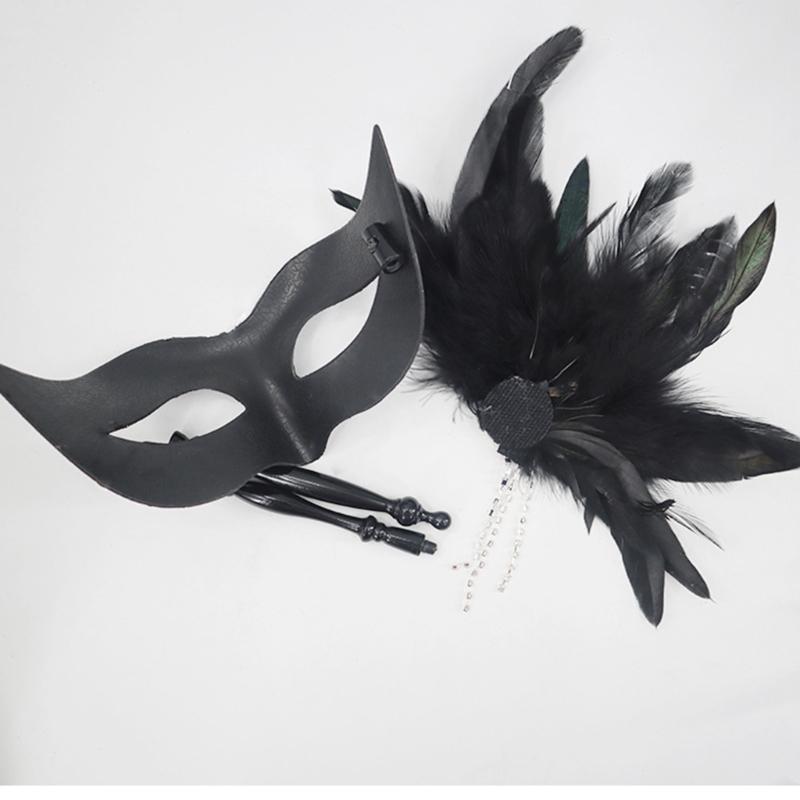 Venetian Masquerade Masks Halloween Mardi Gras Masks with Stick Ball Party Masks