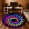 1pc Butterfly Mandala Round Chair Mat Area Rug - Non-Slip, Floor Mat for Office, Bedroom, and Indoor Decor -1002103