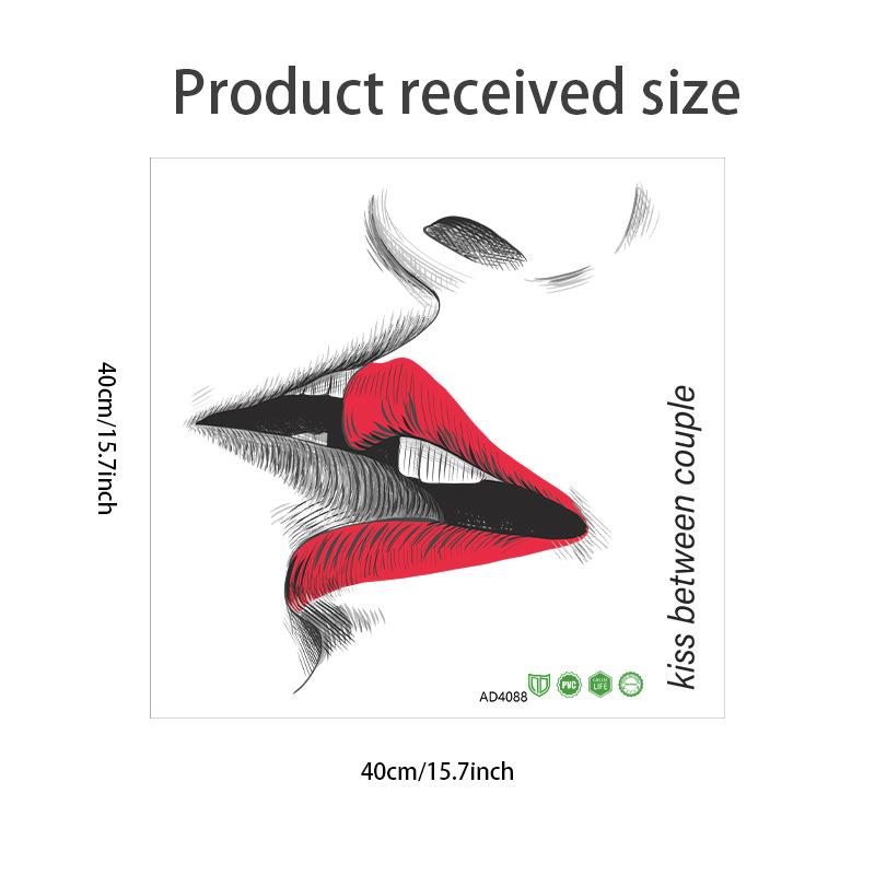 New Creative Hand-Painted Kiss Wall Sticker Self-Adhesive Home Decor for Bedroom Living Room Wall Decoration