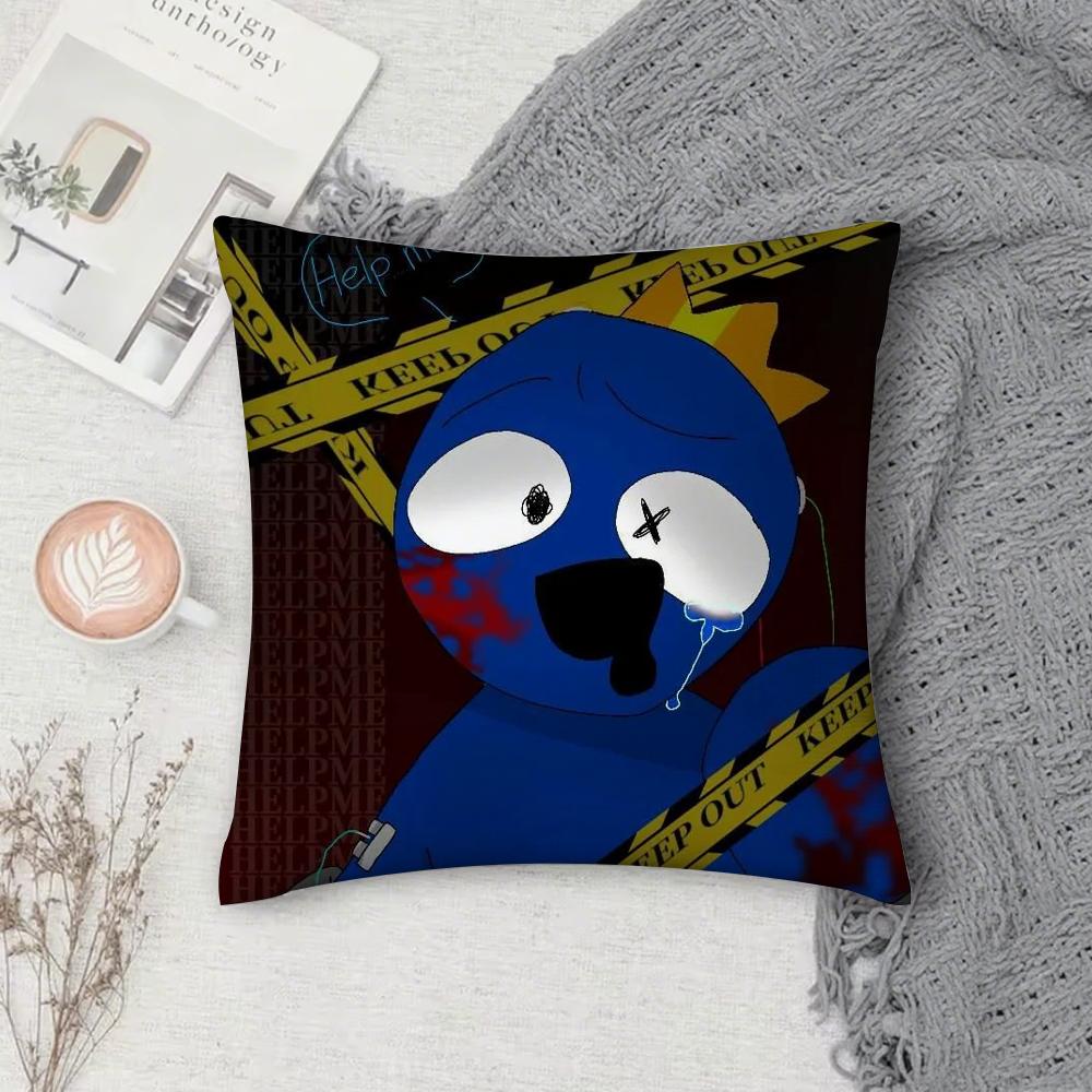 Game R-Rainbow F-Friend Pillow Case Square Double-Sided Printing Short Plush Sofa Cushion Cover Pillow