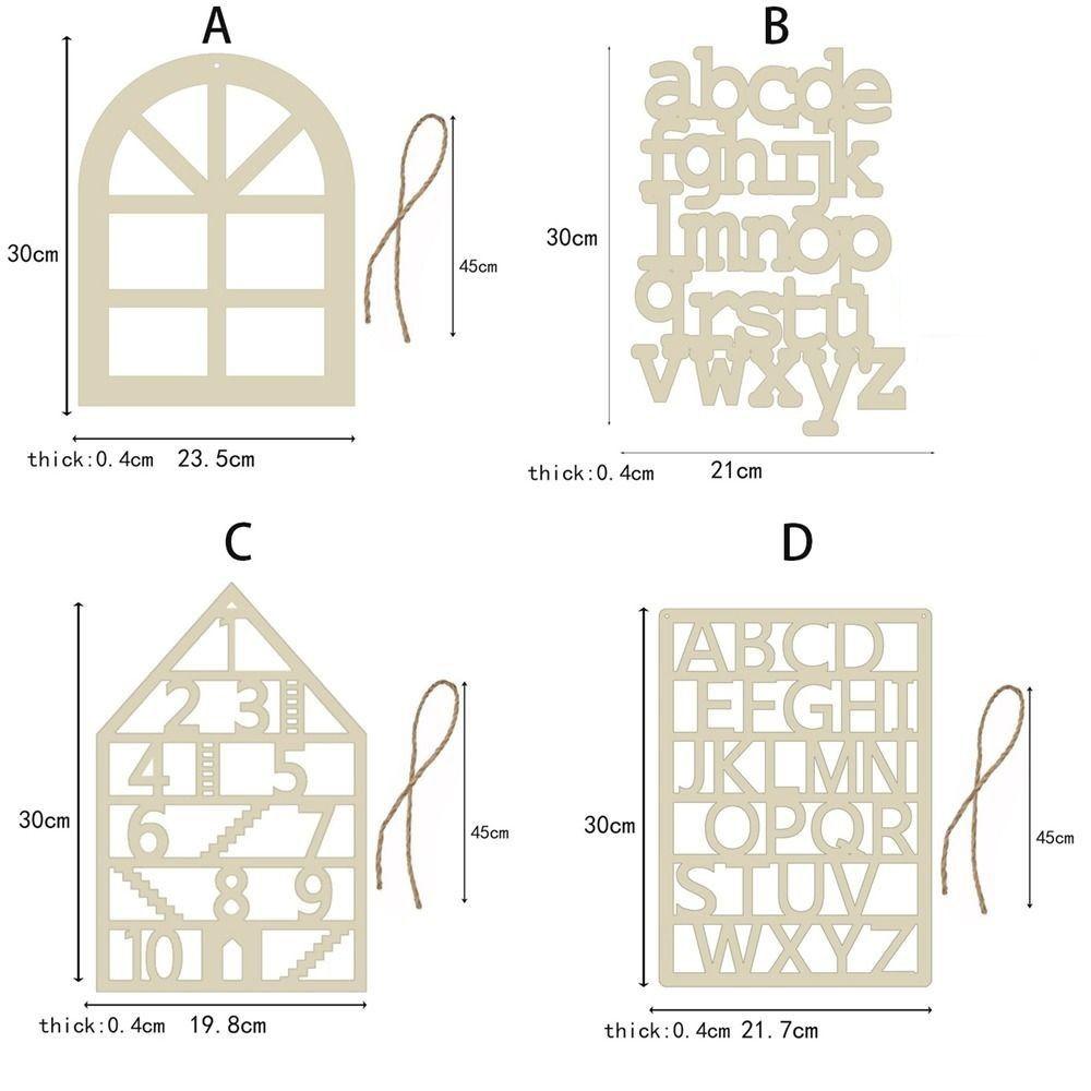 Decor House Wall Hanging Wood Craft Window Shaped Pendant Alphabet Wall Hanger Wood Hanger Pendant