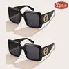 2pcs Brand Square Sunglasses For Women Men Brand Design Luxury Sun Glasses Classic Vintage Female Shades Eyewear UV400