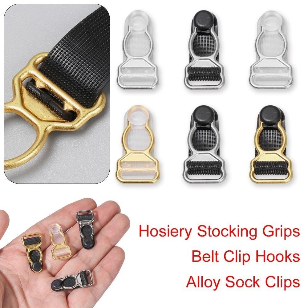 Corset Leg Garter Hosiery Stocking Grips Belt Clip Hooks Alloy Sock Clips Suspender Ends Buckles