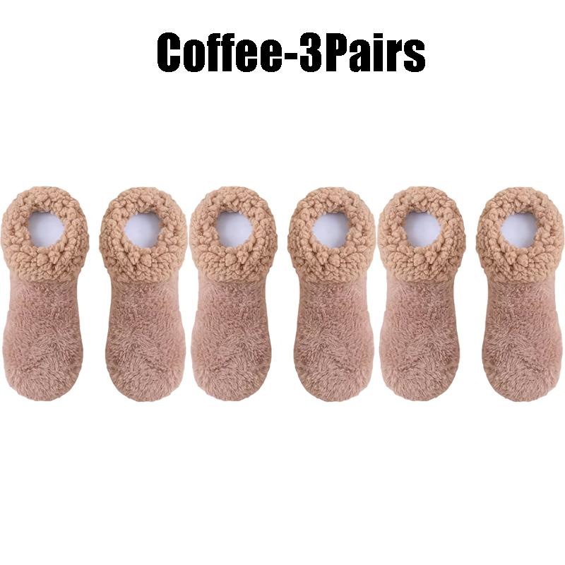 Womens Winter Slipper Socks Non Slip Grip Thermal Fuzzy Floor Socks Cozy Indoor Sleep Socks Thick Plush Fleece Lined Ankle Socks
