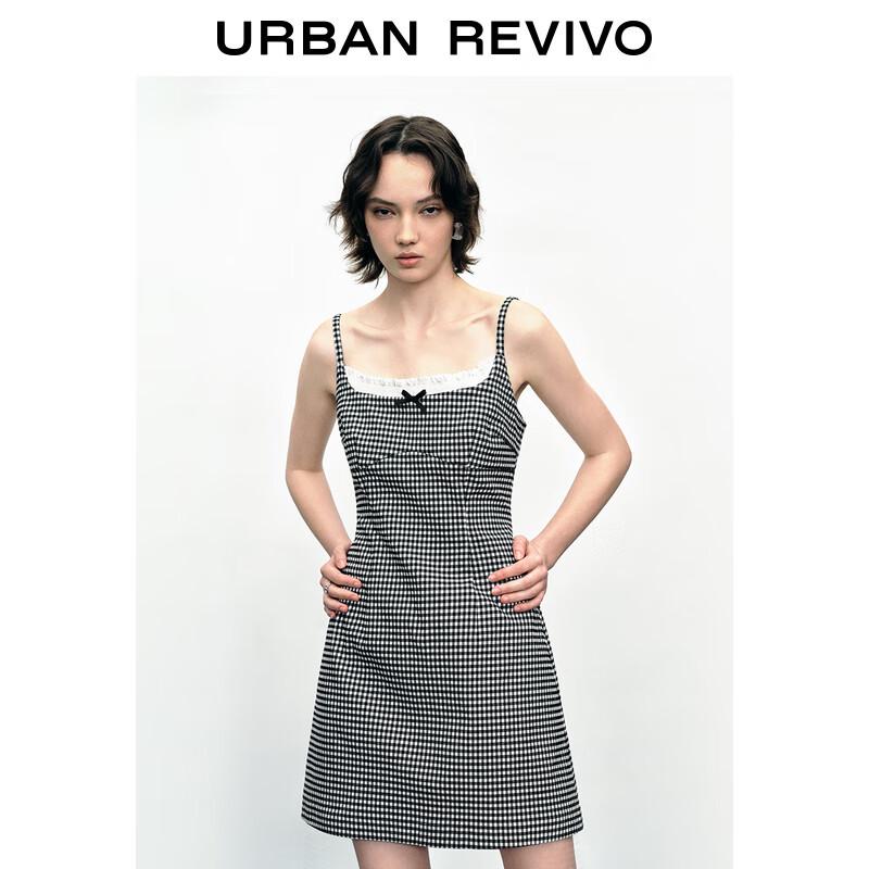 UR Women's Contrast Plaid Sling Dress