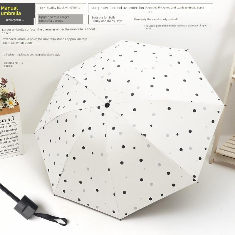 Cute Folding Umbrella for Girls with Black Coating for Sun Protection and Uv Protection, Manual and Fully Automatic, Dual-Use for Sun and Rain