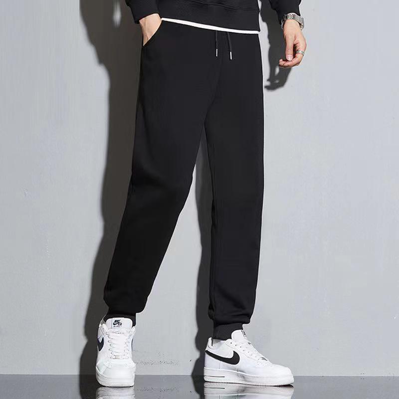 2025 Men's Pure Cotton Cuffed Sweatpants: Casual, Breathable, Loose-Fit, Versatile Knitted Sports Pants for Autumn.