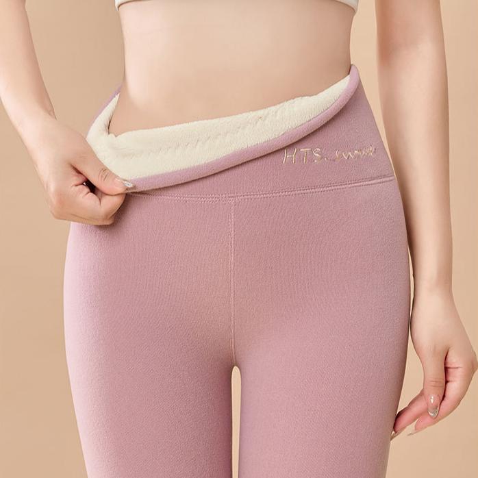 Autumn and Winter Thick Woolen Warm Pants with High Waist and Tight Fit, Winter Base Cotton and Wool Pants
