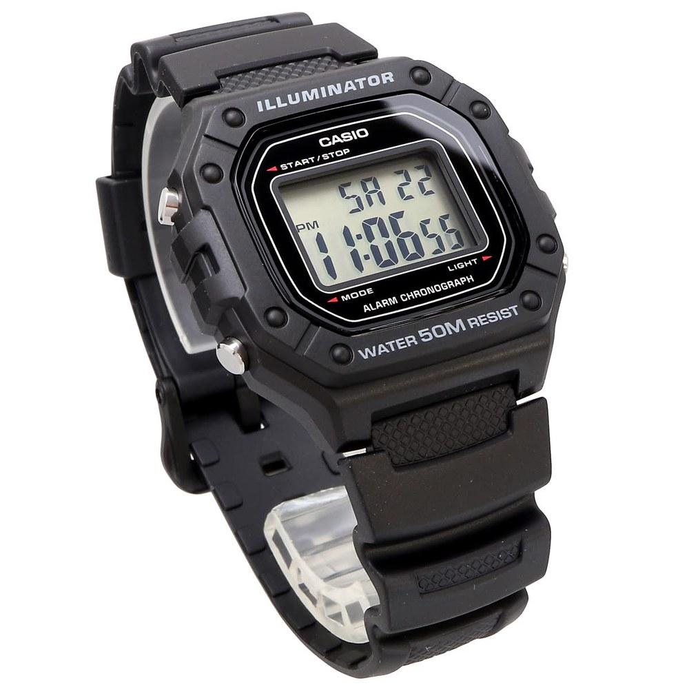 Casio Standard Digital Wristwatch W-218H-1AV Men and Women Black