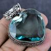 Natural Blue Topaz Gemstone 925 Sterling Silver Jewelry Pendant 1.65" n4W74