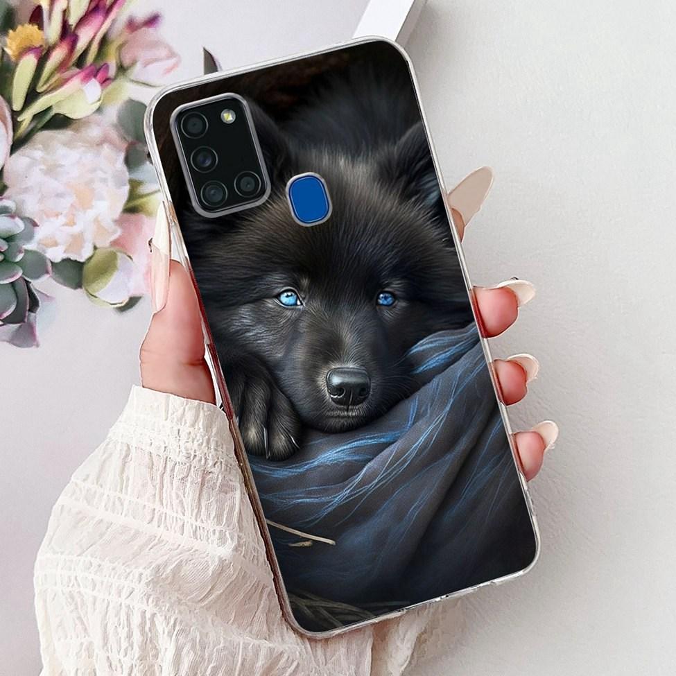 For Samsung A21s Case Cover Clear Fashion Luxury Cute Painted Back Cover For Samsung Galaxy A21s Phone Case A217F A217M A217N