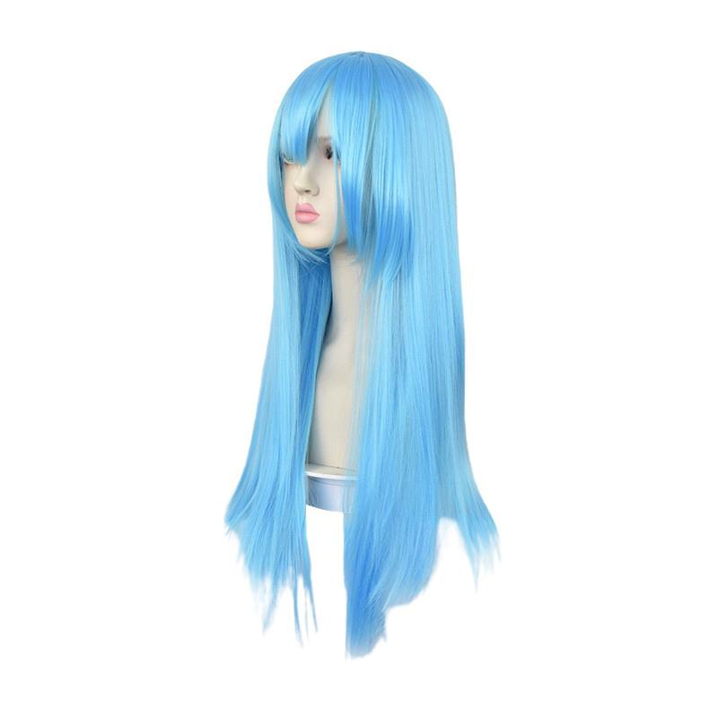 Aotu World Lemon Cosplay Wig 70Cm Long Straight Hair Light Blue Heat Resistant Synthetic Halloween Party Anime Wigs