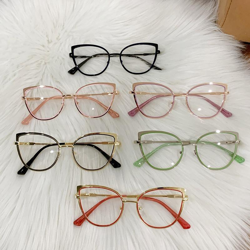 New Cat Eye Frame Blue Light Blocking Glasses Women Men Fashion Metal Optical Spectacles Eyewear Eyeglasses Computer Goggles